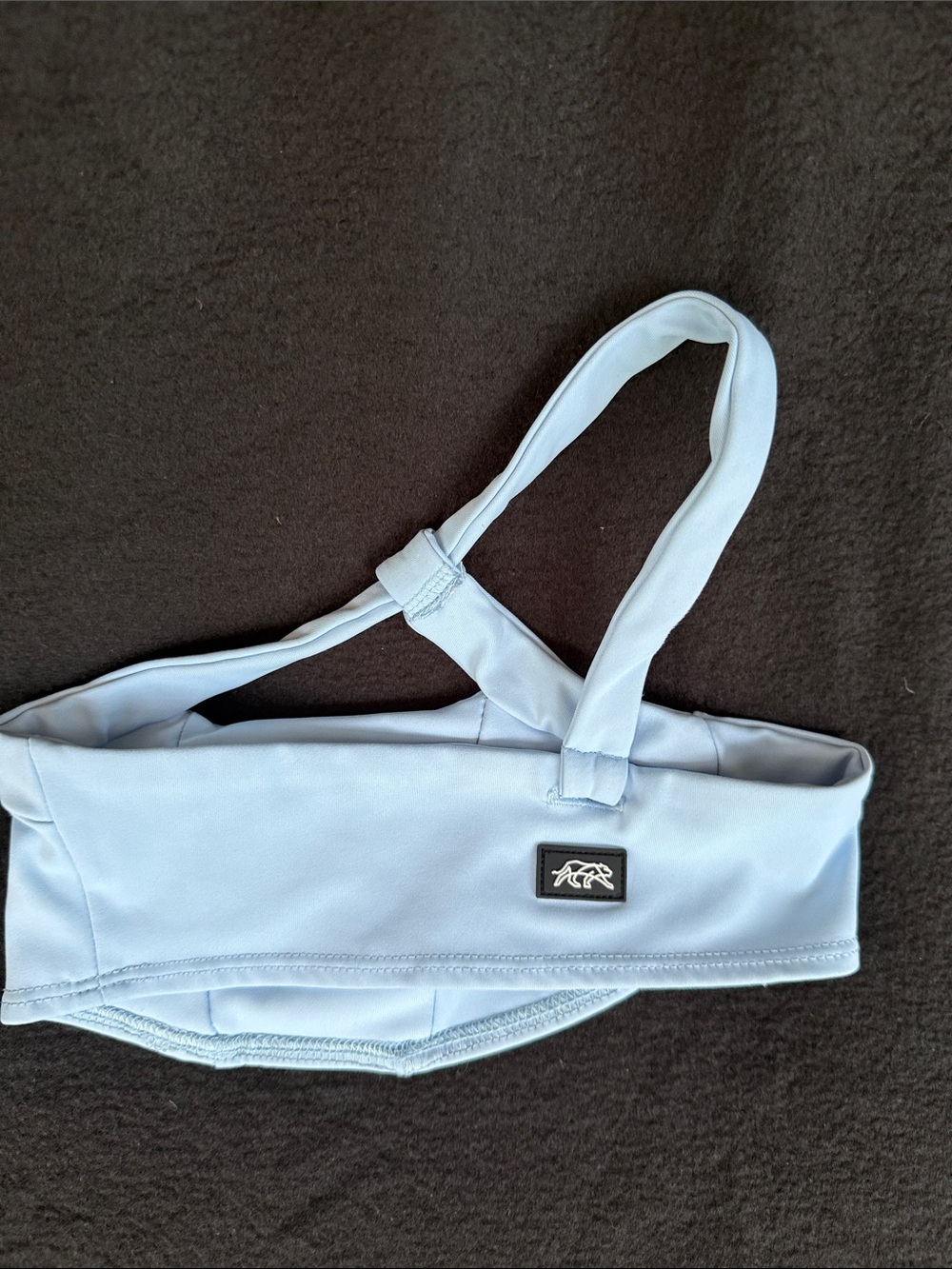 One-Shoulder Light Blue Sports Bralette - Picture 2 of 3